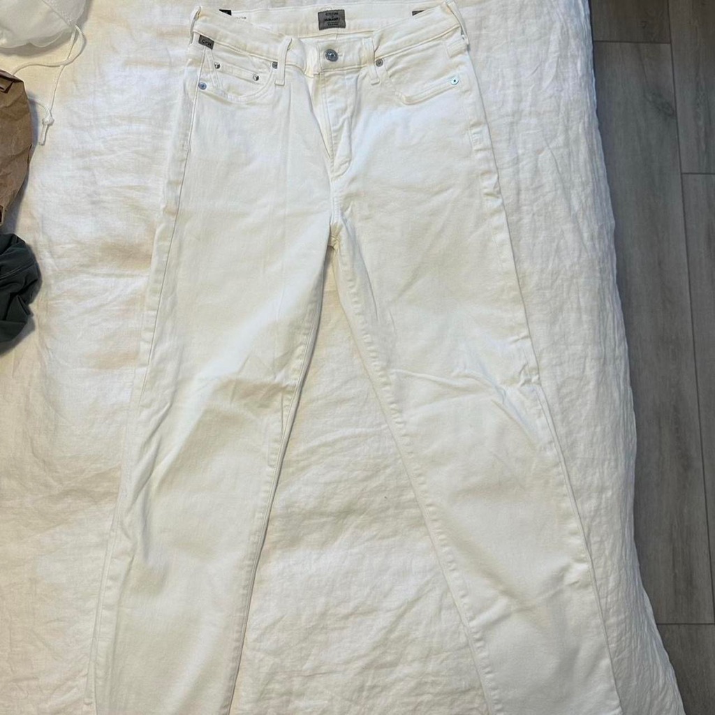 Citizens Of Humanity White Straight Leg Jeans